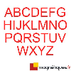 Ausgeschnittene Magnetbuchstaben Höhe 5 cm - Rot