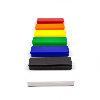 Aimant dans bloc de couleur rectangle 55mm x 22mm x 8,5mm