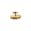 Percha redonda magnética de acero - Base de madera