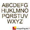 Lettres magnétique découpée hauteur 5 cm - Caoutchouc brut