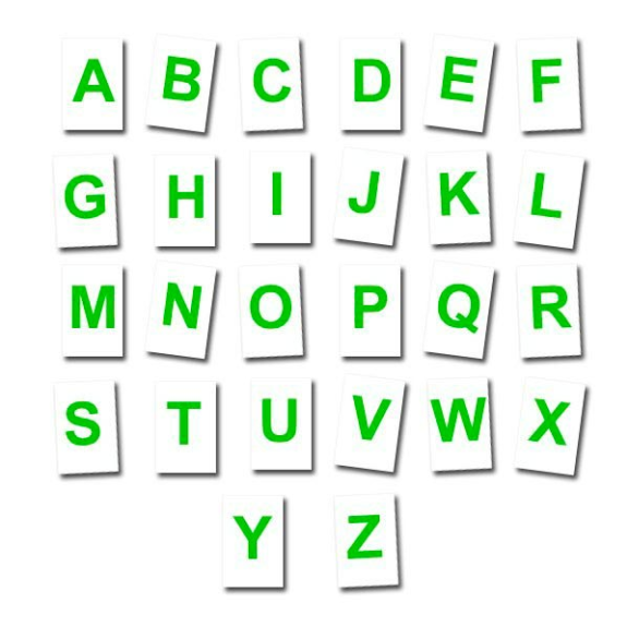 Letra magnética verde sobre fondo blanco - Altura 10cm-Leer más