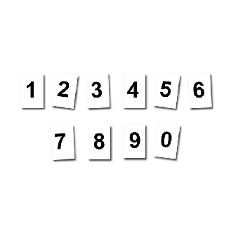 Chiffre magnétique noir sur fond blanc - Hauteur 15 cm-Lire la description