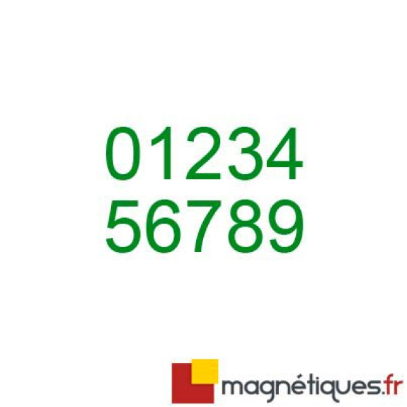 Chiffre magnétique découpé hauteur 20 cm - Vert-Lire la description