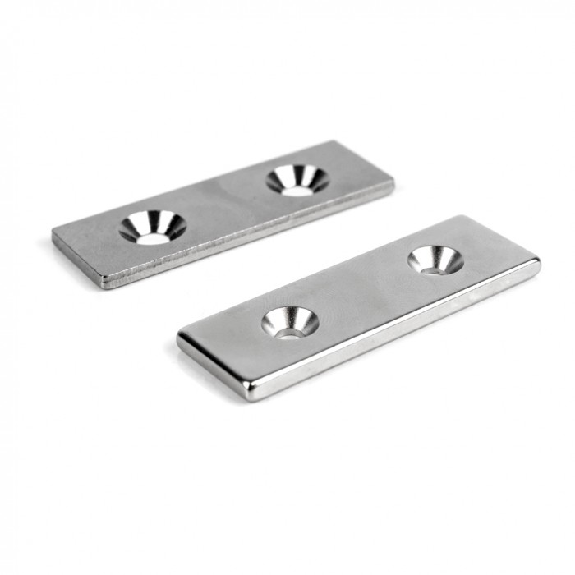 Kit de fixation magnétique à visser - 4 aimants et 4 contreparties 60x20x4mm-Lire la description