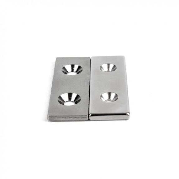 Kit de fixation magnétique à visser - 4 aimants et 4 contreparties 60x20x4mm-Lire la description
