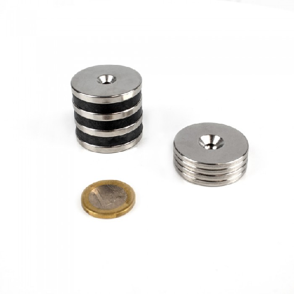 Magnetisches Befestigungsset zum Anschrauben - 6 Magnete und 6 Gegenstücke Durchmesser 34mm-Beschreibung lesen