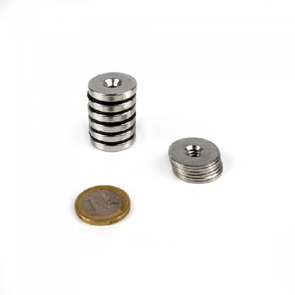 Kit de fixation magnétique à visser - 6 aimants et 6 contreparties diamètre 23mm-Lire la description