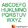 Letras recortadas magnéticas, altura 10 cm - Verde