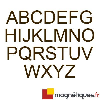 Lettres magnétique découpée hauteur 15 cm - Caoutchouc brut