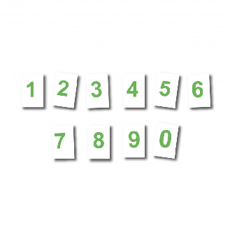 Chiffre magnétique vert sur fond blanc - Hauteur 25 cm-Lire la description