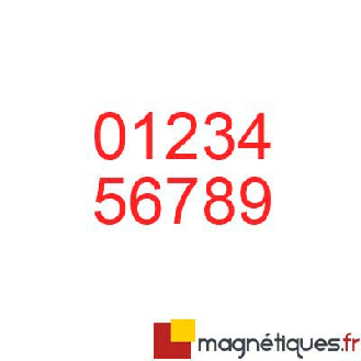 Chiffre magnétique découpé hauteur 15 cm - Rouge-Lire la description
