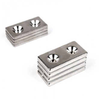 Kit de fixation magnétique à visser - 4 aimants et 4 contreparties 40x20x4mm-Lire la description