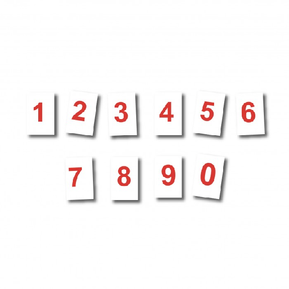 Numero magnetico rosso su sfondo bianco - Altezza 25cm-Leggi tutto
