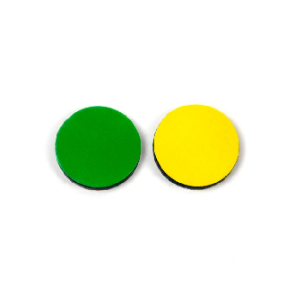 Magnet réversible bicolore rond - Diamètre 2cm-Lire la description