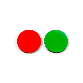 Magnet réversible bicolore rond - Diamètre 2cm-Lire la description