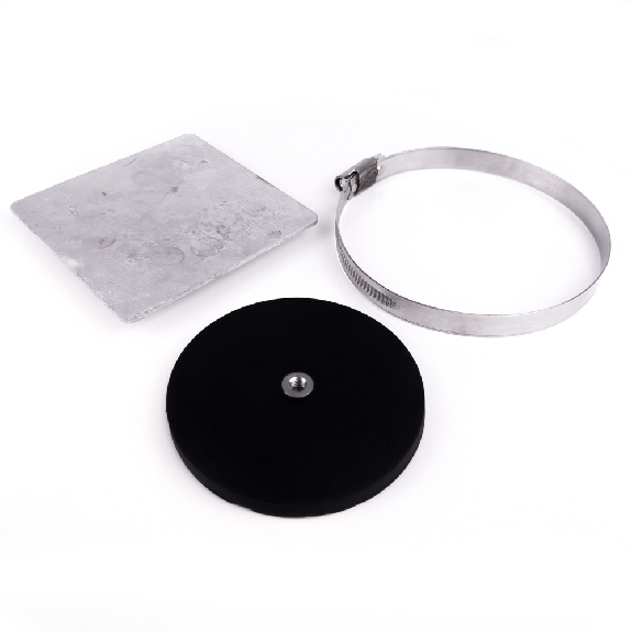 Kit de fixation sur poteau diamètre 7 à 9cm - Trou taraudé M6-Lire la description