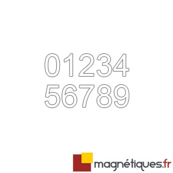 Numero magnetico ritagliabile, altezza 10 cm - Bianco-Leggi tutto