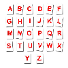 Lettre magnétique rouge sur fond blanc - Hauteur 15cm