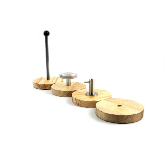 Percha magnética de desiño de acero - Base de madera-Leer más
