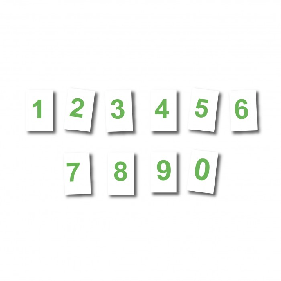 Numero magnetico verde su sfondo bianco - Altezza 5 cm-Leggi tutto