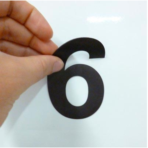 Número magnético recortado, altura 25 cm - Goma sin tratar-Leer más