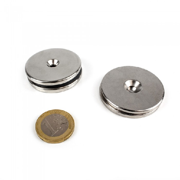 Kit de fijación magnética atornillable - 2 imanes y 2 contrapartidas de 42 mm de diámetro-Leer más