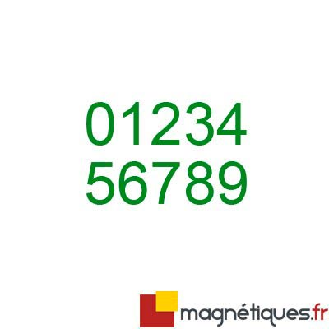 Chiffre magnétique découpé hauteur 10 cm - Vert-Lire la description
