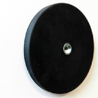 Plot magnétique antiglisse à trou taraudé - Diamètre 88mm - Puissance 42kg - Filetage M6-Lire la description