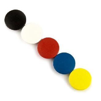 Lot de 5 aimants design ronds-Lire la description