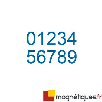 Chiffre magnétique découpé hauteur 10 cm - Bleu-Lire la description
