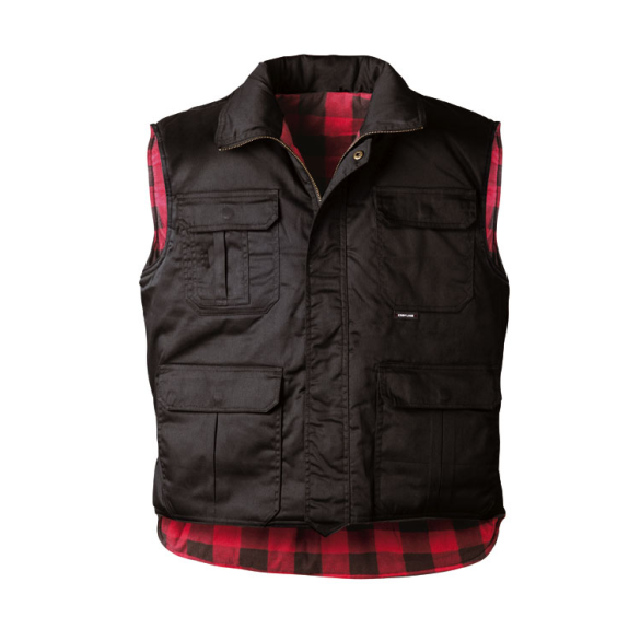 HANDELOH, Steppweste, schwarz mit Flanellfutter, Baumwolle/Polyester, Gr.XXXL-Beschreibung lesen