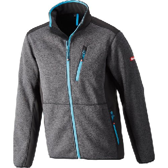 Strickjacke,Softshell,Gr.2XL,d-grau-türkis,FORTIS-Beschreibung lesen