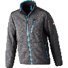 Strickjacke,Softshell,Gr.S,d-grau-türkis,FORTIS