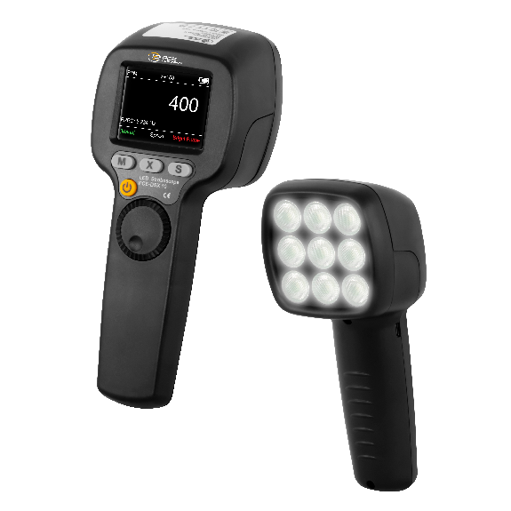 Stroboscopio digitale PCE-DSX 10 con illuminazione a LED e 5 frequenze di flash preimpostate-Leggi tutto