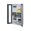 Armario para cargas pesadas con puertas de metal macizo y ventilación, capacidad de carga total de 1650 kg