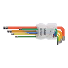 Juego llaves Allen hex. ATORN, 9 unidades, 1,5-10 mm, cabeza de bola, de colore Juego llaves Allen hex. ATORN, 9 unidades, 1,5-10 mm, cabeza de bola, de colore