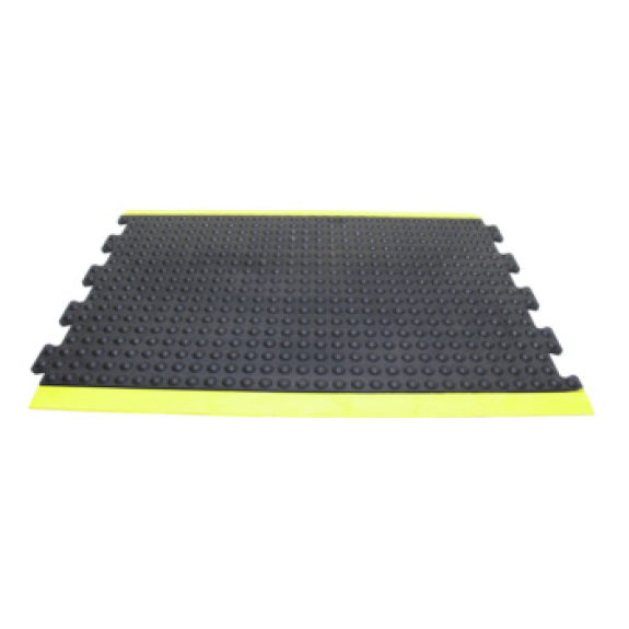 Estera puesto trabajo pieza mitad LxAnxAlt 900x600x14 mm, caucho negro/amarillo-Leer más