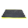 Estera puesto trabajo pieza mitad LxAnxAlt 900x600x14 mm, caucho negro/amarillo
