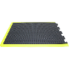 Estera puesto trabajo pieza final LxAnxAlt 900x600x14 mm, caucho negro/amarillo