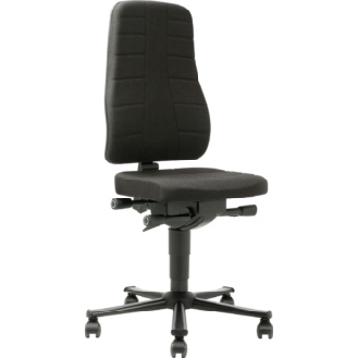 Silla giratoria con ruedas y tapizado negro-Leer más
