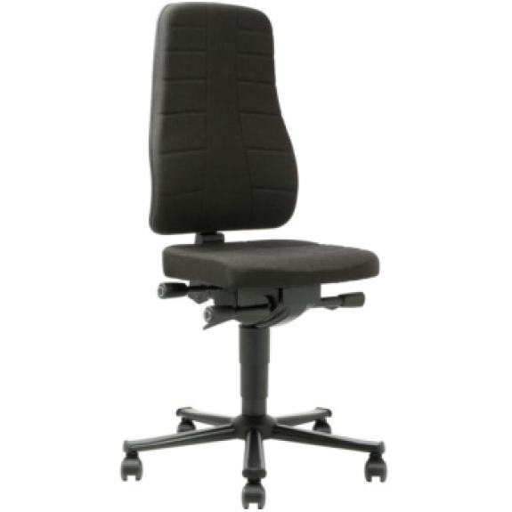 Silla giratoria con ruedas y tapizado negro-Leer más