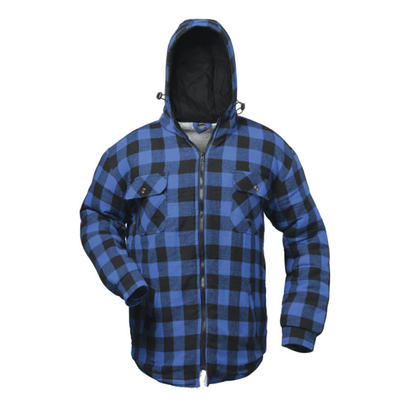 ALBERTA Thermo-Hemd mit Kapuze, Blau/Schwarz Kariert, Gr.XXL-Beschreibung lesen