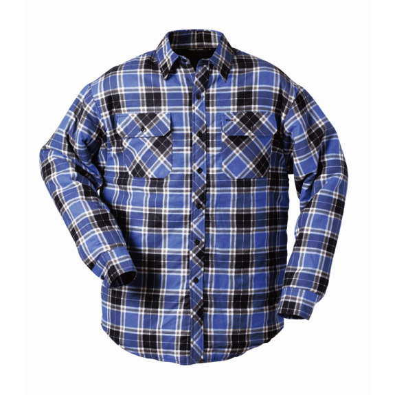 ONTARIO, Thermohemd, Baumwolle/Polyester, Druckflanell, blau kariert, Gr.XXXL-Beschreibung lesen