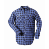 HINNOY, Thermohemd, Baumwolle, 1/1 Arm, Druckflanell, blau kariert, Gr.XXL