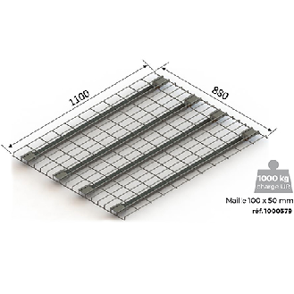 LOT DE 3

PLANCHER MÉTALLIQUE AVEC BORDS TOMBÉS

CUR 1000KG - (1100 x 880 mm)-Lire la description