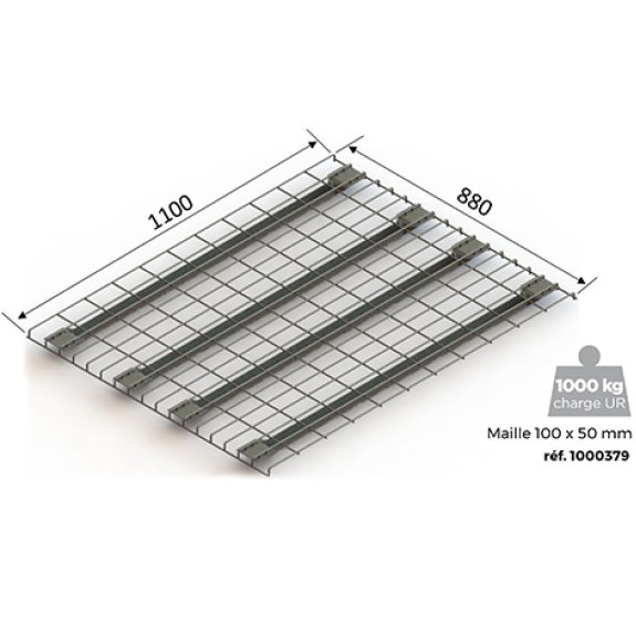 LOT DE 3

PLANCHER MÉTALLIQUE AVEC BORDS TOMBÉS

CUR 1000KG - (1100 x 880 mm)-Lire la description