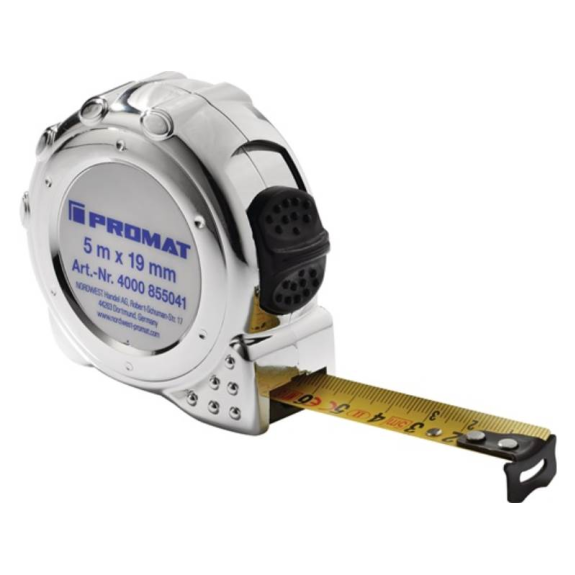 Longueur du ruban de rouleau de poche 8 m de largeur 25 mm mm / cm EC II Chrome en plastique-Leggi tutto