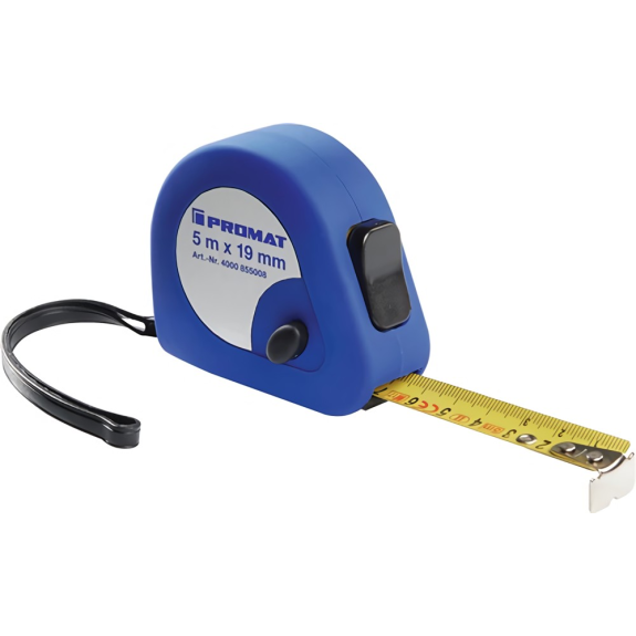 Taschenrollbandmaß  Länge 5 m Breite 19 mm mm/cm EG II Kunststoff Automa-Beschreibung lesen
