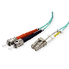 ROLINE Câble FO 50/125µm, LC/ST, OM3, turquoise, 2 m ROLINE Câble FO 50/125µm, LC/ST, OM3, turquoise, 2 m