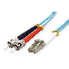 VALUE Câble FO 50/125µm, LC/ST, OM3, turquoise, 2 m VALUE Câble FO 50/125µm, LC/ST, OM3, turquoise, 2 m